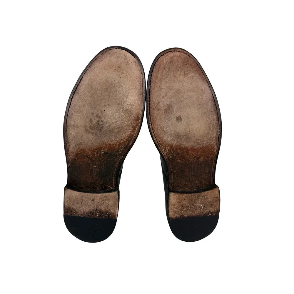 Frye Mens 10 D Shoes Jack Black Leather Cap Toe Casual Pebble Grain Textured